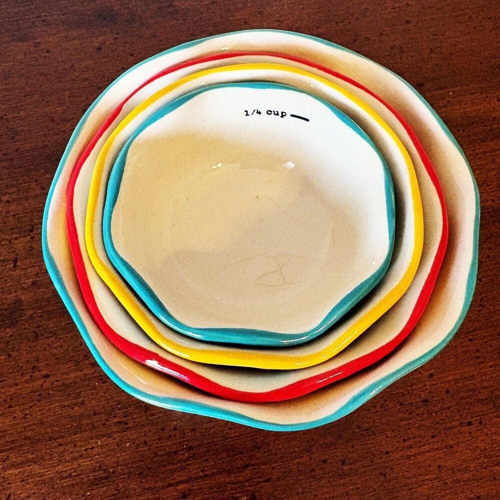 Pioneer Woman Nesting Measuring Bowls Cups Set of 4 Piece-Floral ceramic
